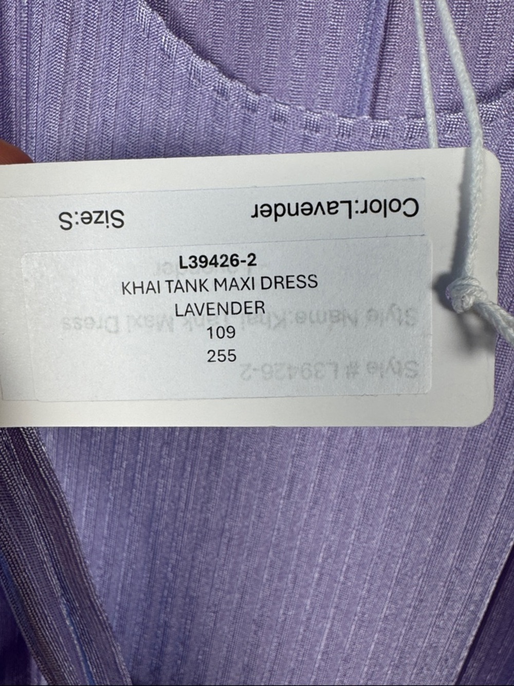 jade Johnny Was Lavender Ribbed Tank Maxi Dress NWT Sz Small *Damaged* - Picture 7 of 8